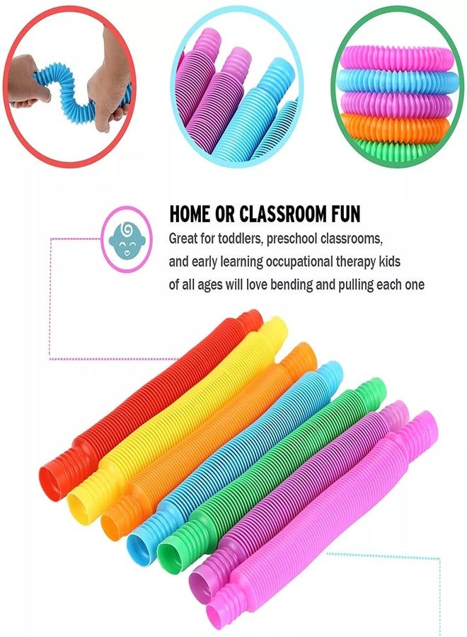 MAGHROLA Pop Tubes Sensory Fidget Toys for Kids, Adults 【12pcs 】Stretchable, Bendable, Connectable Tubes - Stress Relief, Autism & ADHD Therapy Toy,Fine Motor Skills Learning,Party Favor【Multi-Color】 - Image 5